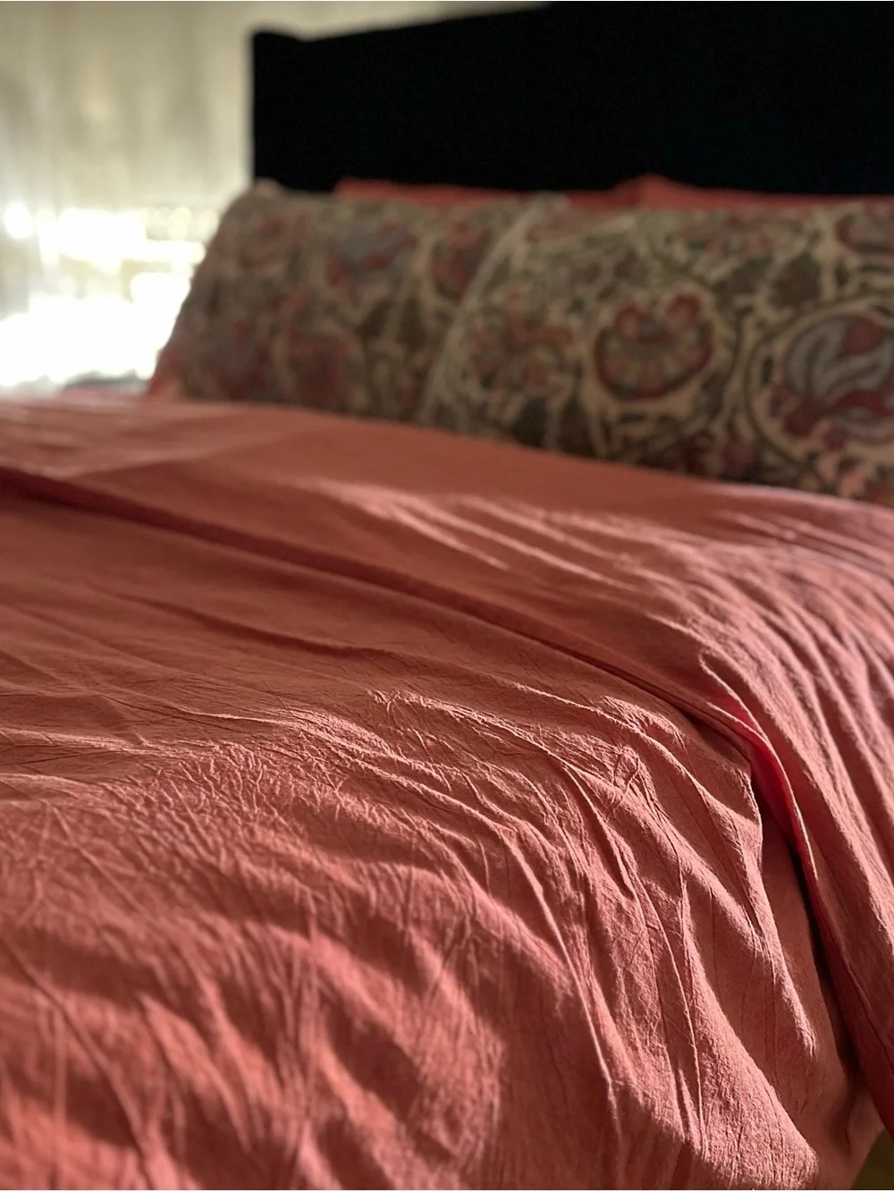 Coral Cotton Duvet Cover Set - Unbranded